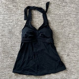 Super Cute Liz Lange Black Maternity Halter Tankini Top